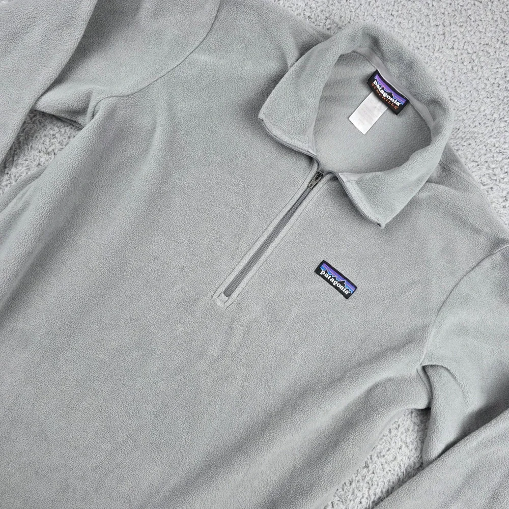 Patagonia Synchilla Mens Small Gray 1/4 Zip Fleece Pullover‎ Sweater Small
